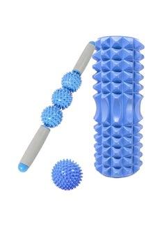 Buy SportQ 3 in 1 Set of Large Foam Roller with Gentle Massage Stick and Natural and Contrast Fibrous Massage Balls in Egypt