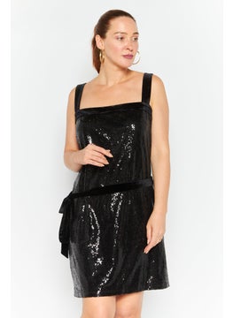 اشتري Women Sleeveless Sequined Mini Dress, Black في السعودية