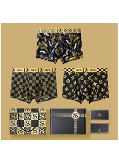 اشتري Boxed Men's Fashionable Printed Summer Lightweight Boxed Underwear Set Of 3 Pieces في الامارات