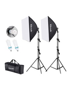 Buy Softbox Lighting Kit 24x24 inches/60x60 Centimeters Soft Box  85W 5500K E27 Bulb Continuous Photography Lighting, Photo Studio Lights Equipment for Camera Shooting Video Recording in Saudi Arabia