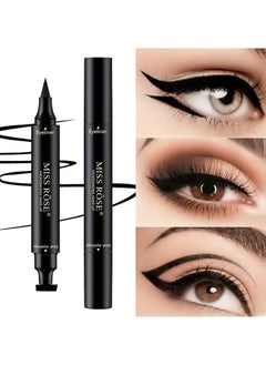 Buy Magic Double-Ended Seal Eyeliner, Waterproof Winged Eyeliner Stamp Stick Black Charming Cat Eye Makeup in UAE