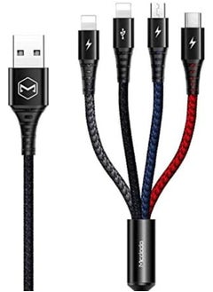 اشتري 4-in-1 Nylon Braided Rechargeable USB Cable – Universal Charging Cable for Phones and Tablets في الامارات