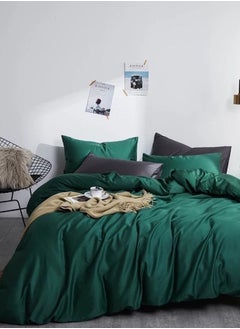 Buy Various King/Queen/Single Sizes Plain Emerald Green Color Without Filler Bedding Set in UAE