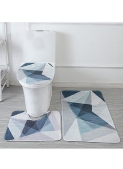 اشتري 3 PCS Set Of Non Slip And Absorbant Bathroom Rug Made With Soft Material  Which Fit Around Most Toilets With Beautiful Design في الامارات