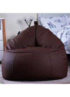 Buy Luxe Faux Leather Chair Bean Bag 78X81X74Cm-Brown in UAE