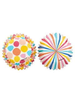 Buy Wilton Colorful Polka Dot and Striped Mini Baking Cups, Set of 100 in UAE