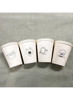 Buy Four kinds of stick figure thickened disposable paper cups 250ml, 50 pieces in Saudi Arabia