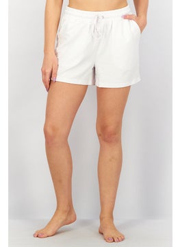 Buy Women Drawstring Pull,On Beach Short, White in Saudi Arabia