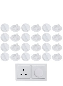 اشتري 30pcs Plug Socket Covers, White Safety Plastic Outlet Covers Protector Baby Secutity Shock Prevention Ideal for Children Safety at Home and School&Easy Install في السعودية