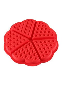 Buy 5 Cavity Heart Shaped Waffle Silicone Baking Mold Red in Egypt