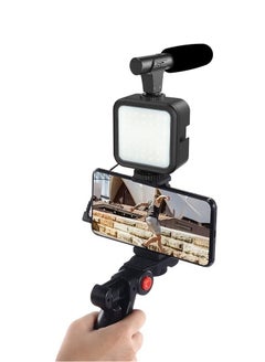 اشتري martphone & Camera Vlogging Studio Kits Video Shooting Photography Suit with Microphone LED Fill Light Mini Tripod في الامارات