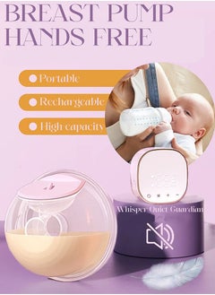 Buy Ultra- Silent Hands Free Portable Breast Pump With Smart LCD Display, Pink in Saudi Arabia