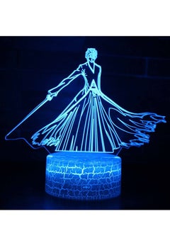 اشتري Japan Anime Monkey D. Luffy 3D LED Illusion Night Light 7 Colors Desk Lamp Home Bedroom Decor Child Birthday Christmas Kids Toys Cavendish White Horse في الامارات