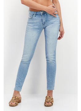 Buy Women Skinny Fit Wash Non-Stretchable Denim, Blue in UAE