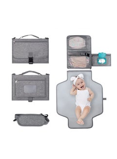 Buy Baby Portable Diaper Changing Pad Waterproof Detachable Travel Changing Pad with Shoulder Strap and Wipes Pocket Travel Bag Grey in Saudi Arabia