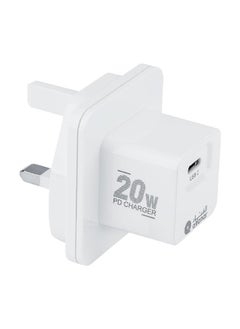 اشتري 20W Type-C Fast USB Wall Charger with Power Delivery Support White 12 x 10 x 5.3 cm UC04 في السعودية