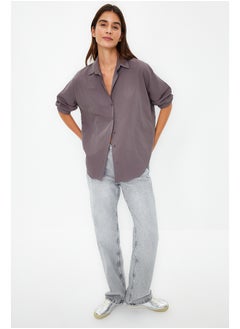 Buy Anthracite Oversize/Wide Fit Woven Shirt TWOSS22GO0669 in Egypt