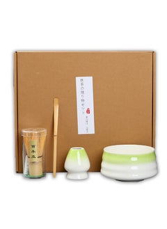 Buy Matcha Whisk Set, 4pcs Japanese Tea Set,Matcha Whisk,Traditional Scoop, Matcha Bowl, Ceramic Whisk Holder,Traditional Matcha Tool Set for Matcha Tea Ceremony(Green and White) in UAE