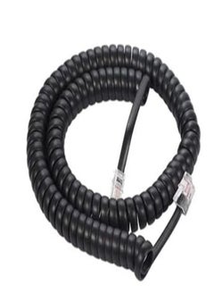 اشتري DKURVE® Telephone Handset Phone Coiled RJ10 Plug to RJ10 Plug Cable 4P4c Lead Black & White في الامارات