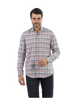 Buy Men's Shirt- cotton - Color GREY / Multicolor in Egypt