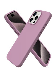 Buy Compatible with iPhone 15 Pro Max Case 6.7 Inch Slim Liquid Silicone 4 Layers Soft Gel Rubber Shockproof Protective Phone Case with Anti Scratch Microfiber Lining (Lilac) in Egypt