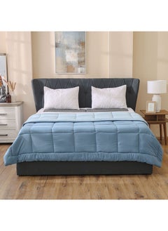 Buy Serenity Stone Washed Microfiber Duvet King 220x240 Cm Blue in UAE