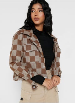 Buy Checked Cropped Jacket in UAE