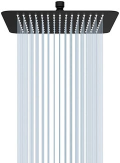 Buy Stainless Steel 304 Rainfall Shower Head Silver 300MM- BLACK in Saudi Arabia