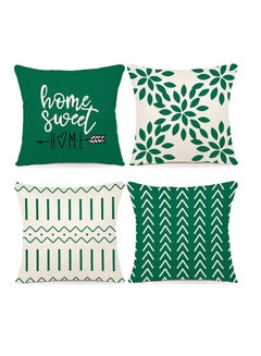 Buy Throw Pillow Cover Modern Sofa Decorative Pillow Covers 18x18 Set of 4 Outdoor Linen Fabric Pillow Case for Couch Bed Car Home Sofa Couch Decoration 45 45cm Green in Saudi Arabia