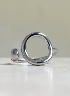 Buy Irregular Round Shape Adjustable Ring- Silver in UAE
