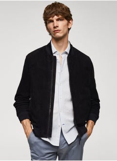 اشتري Essential Leather Bomber Jacket في الامارات