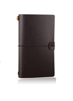 Buy Travel Journal Notebook in Genuine Leather - Vintage Style Diary with Replaceable Pages - 4.72 X 7.87 inch (Black) in UAE