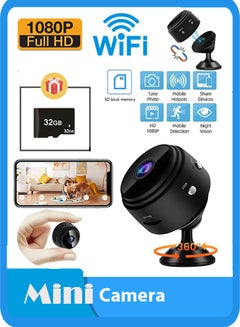 Buy Mini WiFi Camera A9 Mini Camera Remote Monitor Home Security 1080P Camera IR Wireless Camera Home Cam with Night Vision and Motion Detection for Indoor and Outdoor in Saudi Arabia