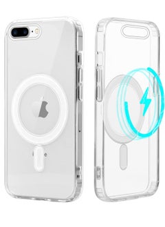 Buy Clear Magnetic Case for iPhone 7 Plus/8 Plus 5.5 Inch [Compatible with Magsafe] Slim Silicone TPU Shockproof Magnetic Mobile Phone Case Scratch-Resistant Non-Slip Protective Case in Egypt