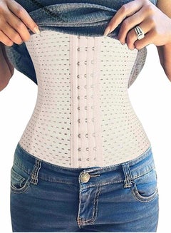 Buy Women's Waist Trainer Corset for Everyday Wear Steel Boned Tummy Control Body Shaper with Adjustable Hooks in Saudi Arabia