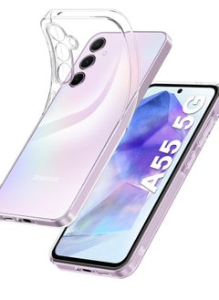 اشتري غطاء متوافق مع هاتف Samsung Galaxy A55 5G مع حماية للكاميرا، جراب حماية شفاف عالي الدقة من السيليكون المقاوم للصدمات لهاتف Samsung A55 في مصر