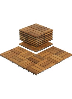 Buy 9 Piece Wood Floor Tile Set in Saudi Arabia