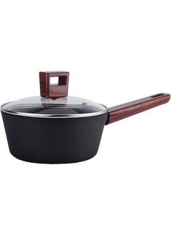 Buy Amercook Rock Stone Non Stick Sauce Pan 18 Cm Black in Saudi Arabia