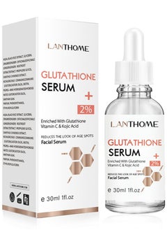 Buy Glutathione Serum 30ml Natural Skin Nourishing Resurfacing Fade Vitamin C & Kojic Acid Serum Brighting Dark Spots Acne Scars Intensively Hydrating Soothing Provide Elastic Youthful Skin in UAE