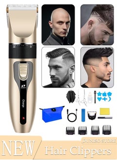 اشتري Smart Hair Clippers Electric with 4 Kinds of Positioning Combs Turbo Motor Hair Cutting Kit Pro Mens Clippers, Cordless Rechargeable Hair Trimmer Set Professional Barbers Grooming Kit في السعودية