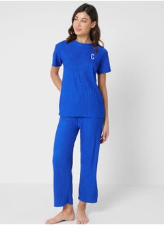 Buy Textured Pyjama Set in Saudi Arabia