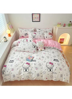 اشتري 4-Piece Hello Kitty Cotton Comfortable Set Bed Sheet Set Children'S Day Gift Birthday Gift 200X230cm في الامارات