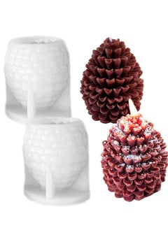 Buy Pine Cone Silicone Candle Mold, 2PCS 3D Pinecone Shape Resin Ornament Mold for Soap Wax Epoxy Casting Polymer Clay Fondant Chocolate Cake Gift Home Decor in Saudi Arabia