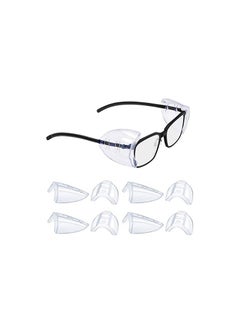 Buy Side Shields for Eyeglasses Transparent Prescription Glasses, Safety For Glasses,Slip on Clear Shields,Fits Small to Medium Frames Protect(4 Pairs) in Saudi Arabia