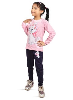 Buy Girl's two-piece set, pink and navy in Saudi Arabia