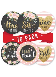 Baby Memorial Month Stickers Monthly Record Cartoon Animal Floral