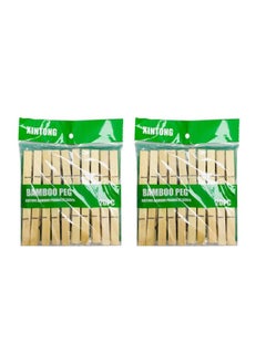 اشتري Pack Of 2 20 Pieces Multipurpose Wooden Clips في الامارات