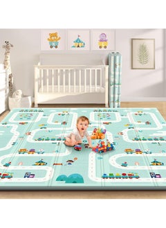 اشتري Reversible XPE Baby Play Mat, Waterproof Foldable Playmat Infants Non Slip Gym Mat, Toddlers Portable Extra Large Thick Foam Crawling Mat with Storage Bag, BPA Free, Size 180*200*1.5cm في السعودية