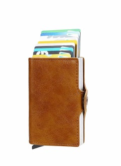 Buy Wallet for Men Credit Card Holder, Automatic Pop Up Wallet with RFID, Leather Slim Card Case Front Pocket Anti-theft Travel Thin Wallets, Metal Money Organizers for Women Up to Holds 14 cards+ Cash in Saudi Arabia