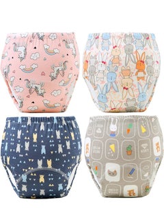 Buy 4 pieces 6 Layer Breathable Cotton Training Baby Potty Training Pants, Breathable Potty Training Underwear in Saudi Arabia